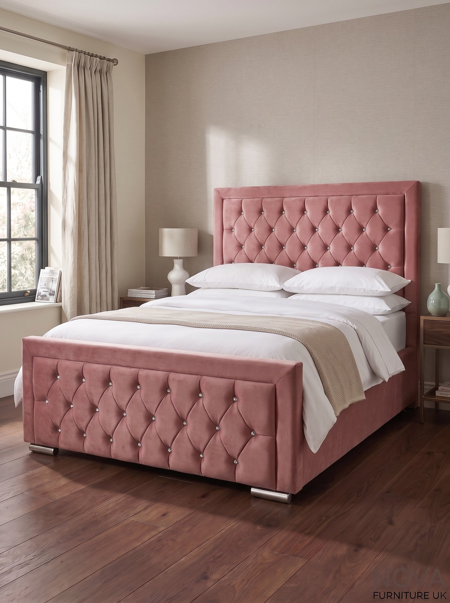 Bellagio Crystal Button Bed