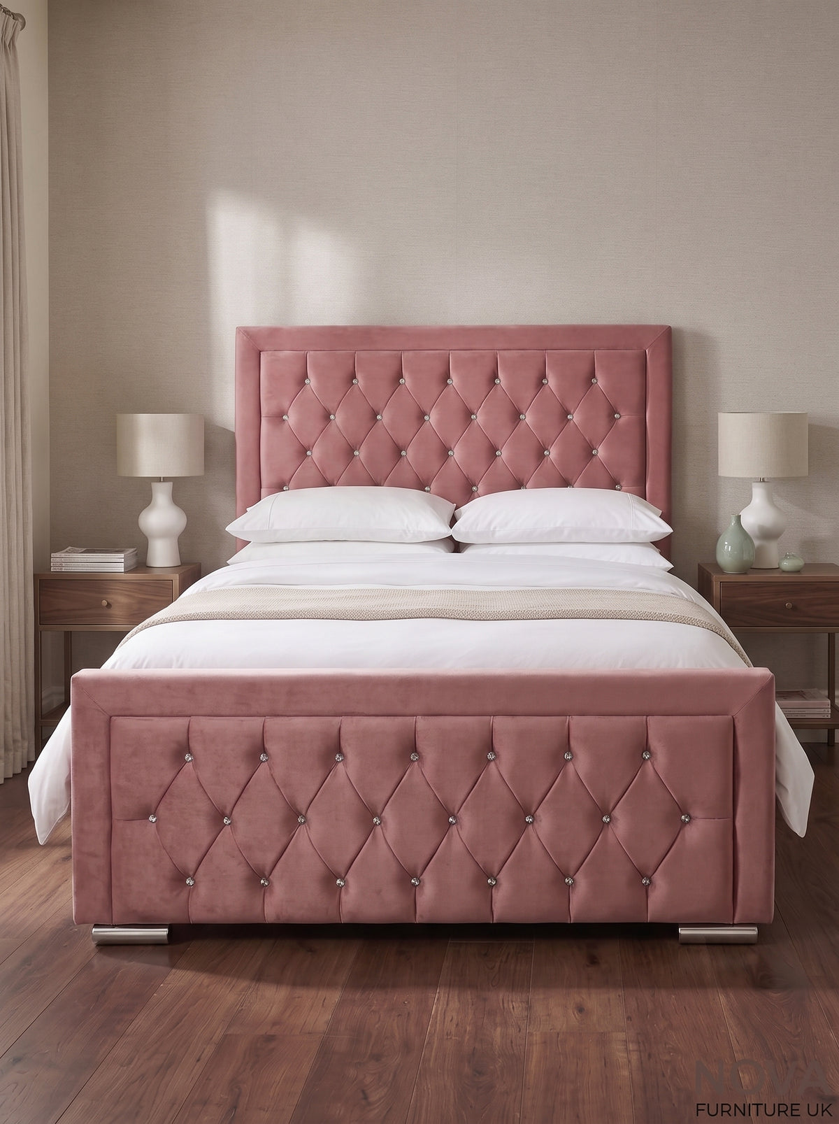 Bellagio Crystal Button Bed