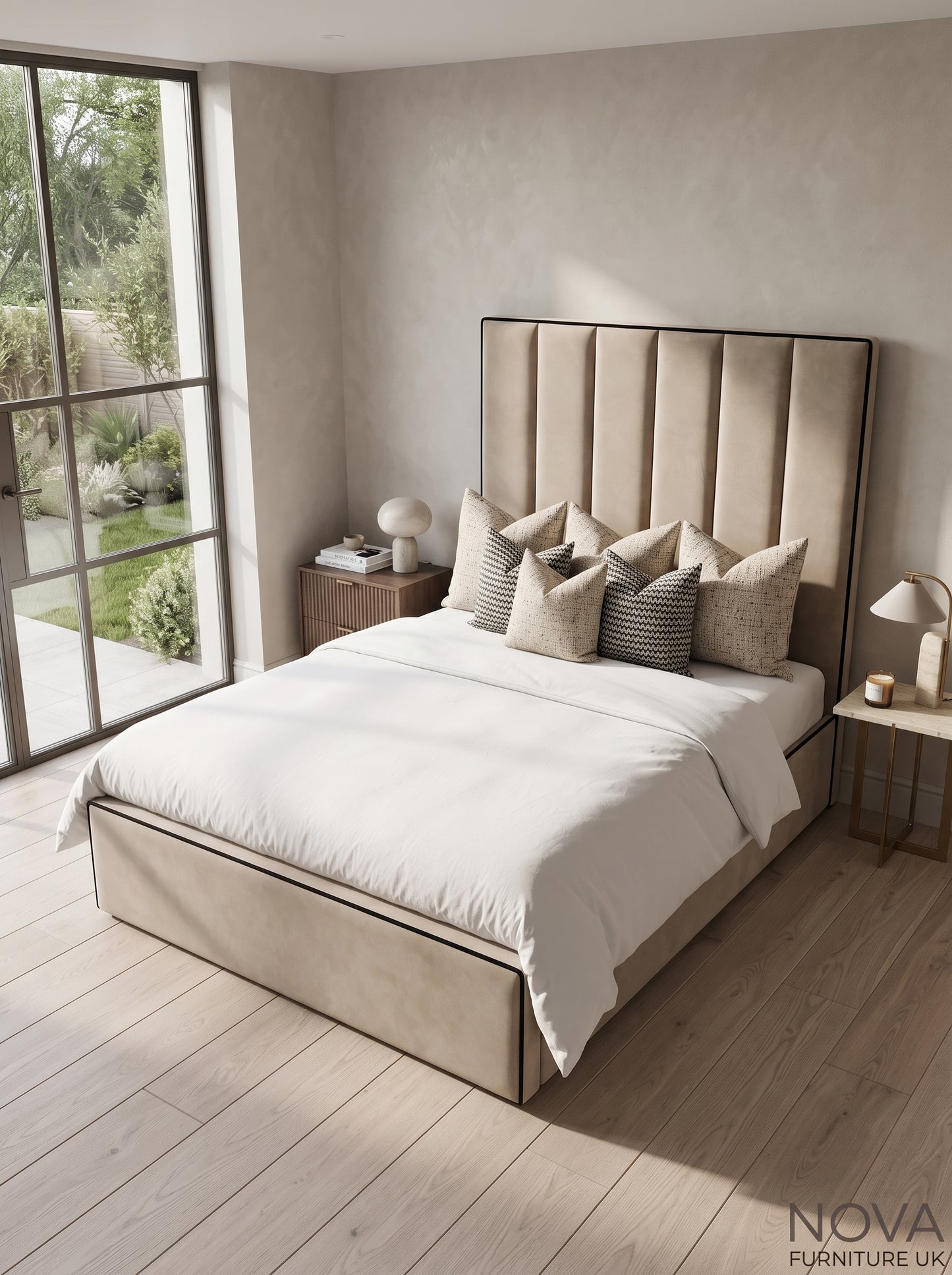 Halston 65" Piped Bed