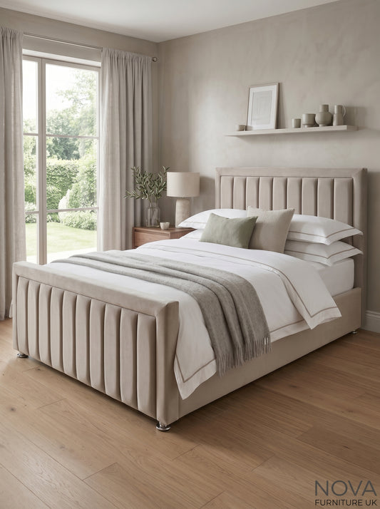 Fluted Panel Bed Frame with Footboard