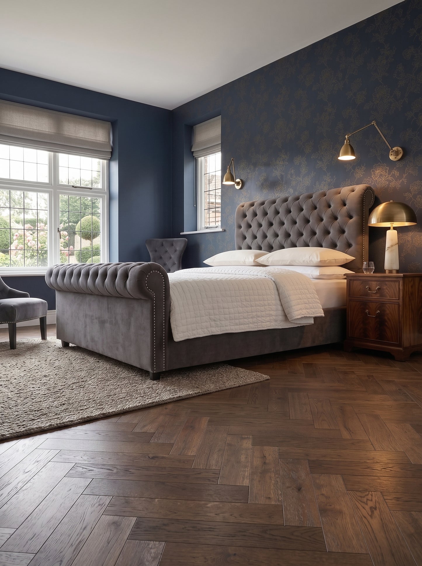 Ashworth Chesterfield Sleigh Bed