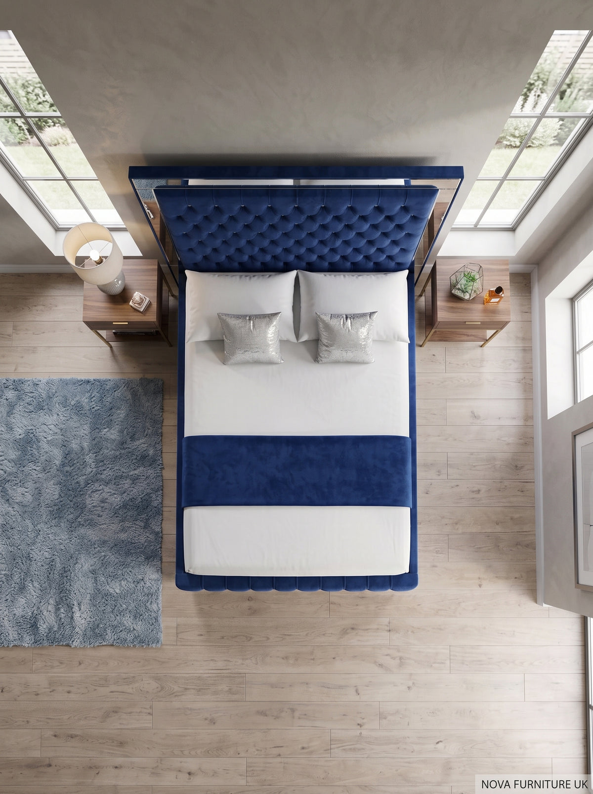 Celestia Mirrored Crystal Bed